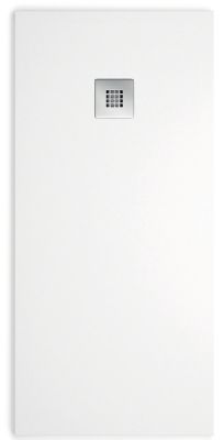 OMS MATT ARCTIC WHITE SLATE EFFECT 1000mm x 1800mm x 28mm RECTANGULAR SHOWER TRAY with STAINLESS STEEL GRID, PUL_18_10_BL OMS MATT ARCTIC WHITE SLATE EFFECT 1000mm x 1800mm x 28mm RECTANGULAR SHOWER TRAY with STAINLESS STEEL GRID, PUL_18_10_BL